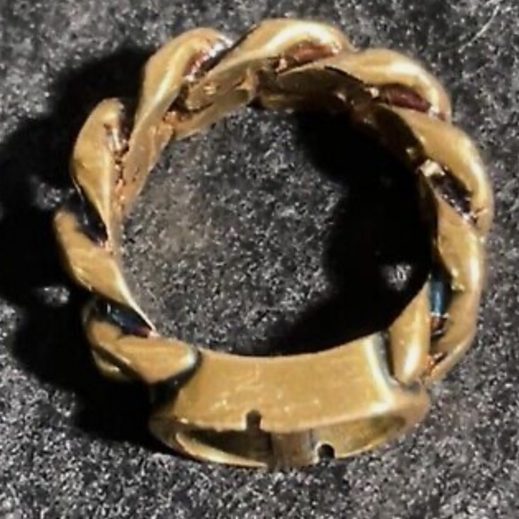 Authentic Christian Dior Montaigne antique gold chain ring stackable ASO celebs! - Picture 10 of 11